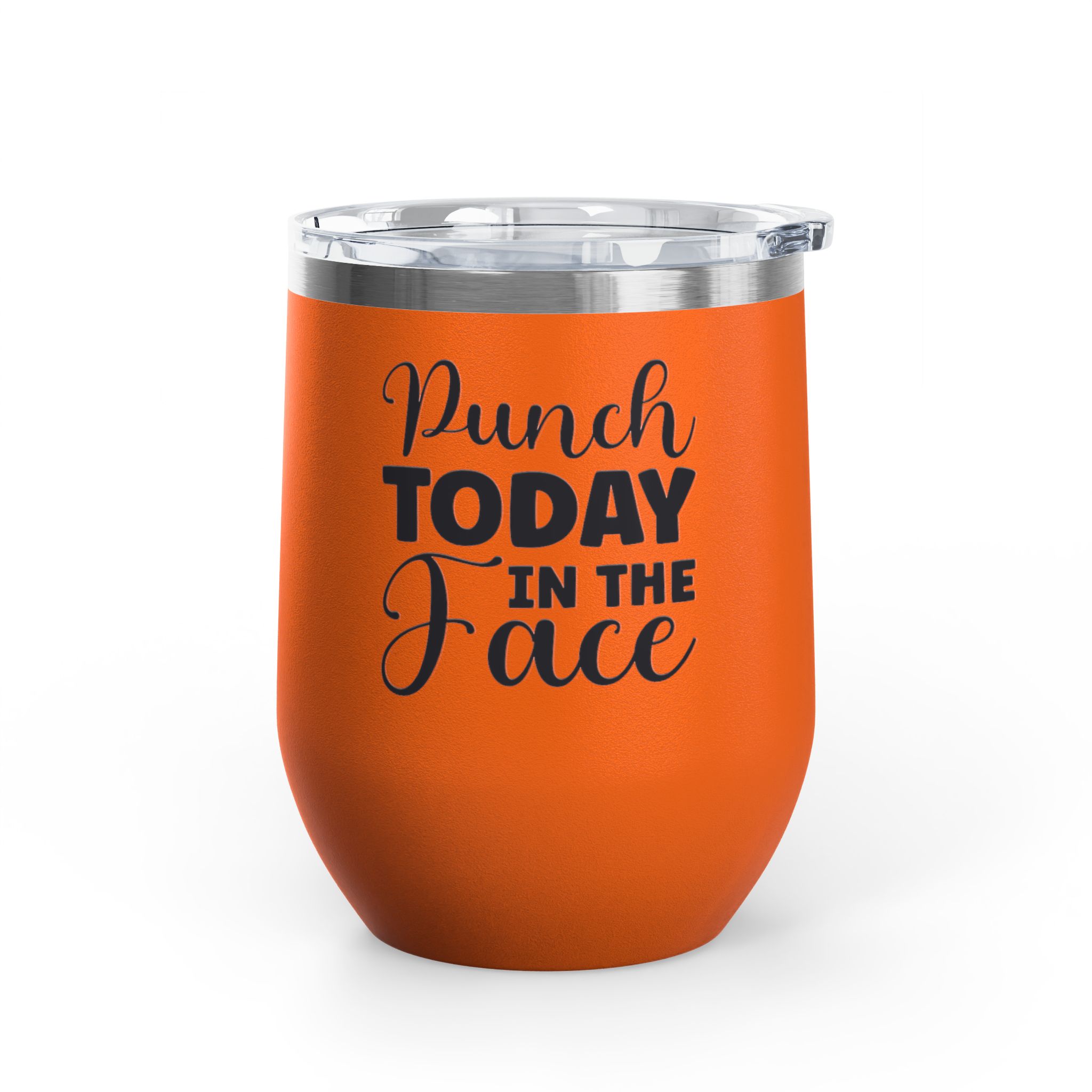 Punch Today in the Face - Wine Tumbler, 12oz - Image 8