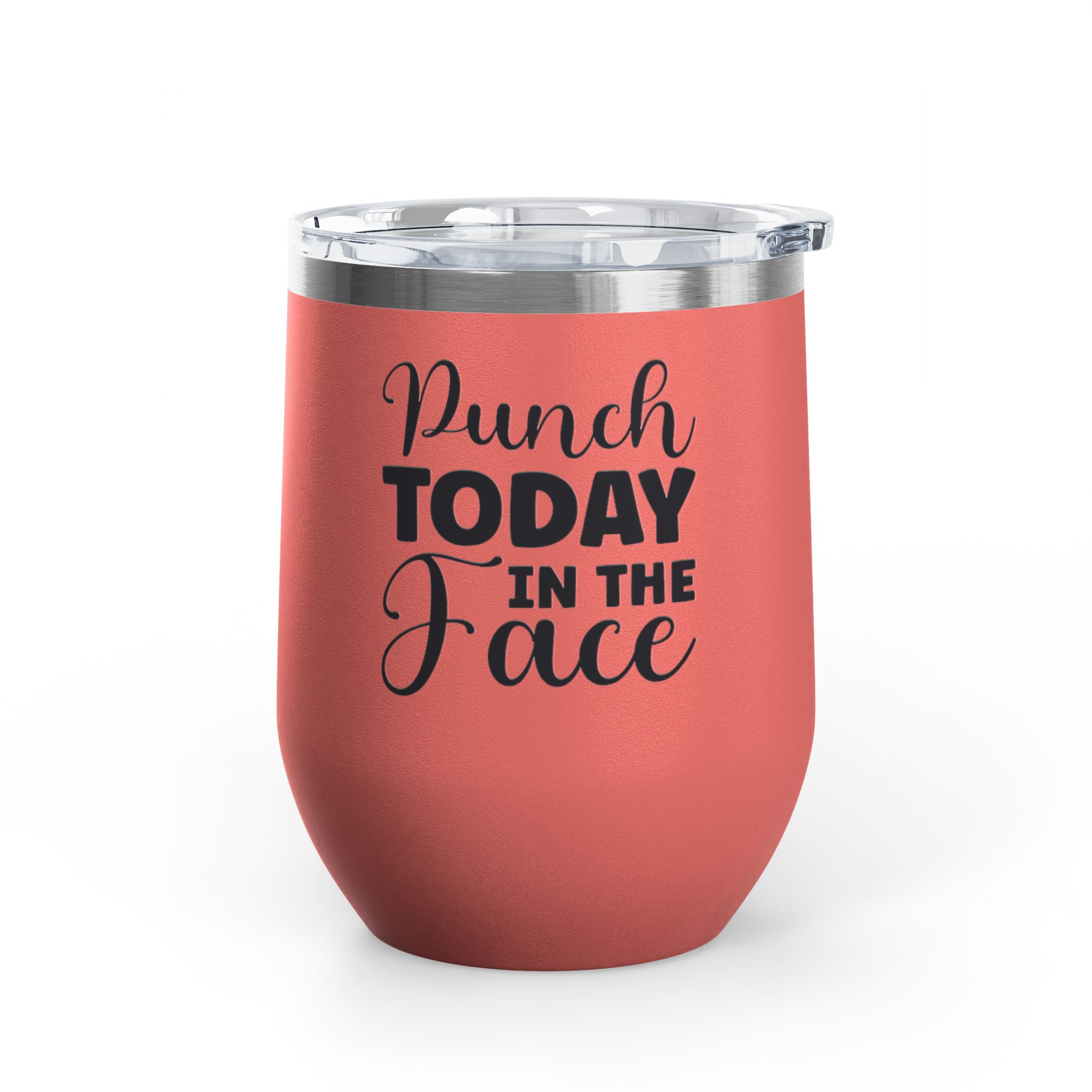 Punch Today in the Face - Wine Tumbler, 12oz - Image 5