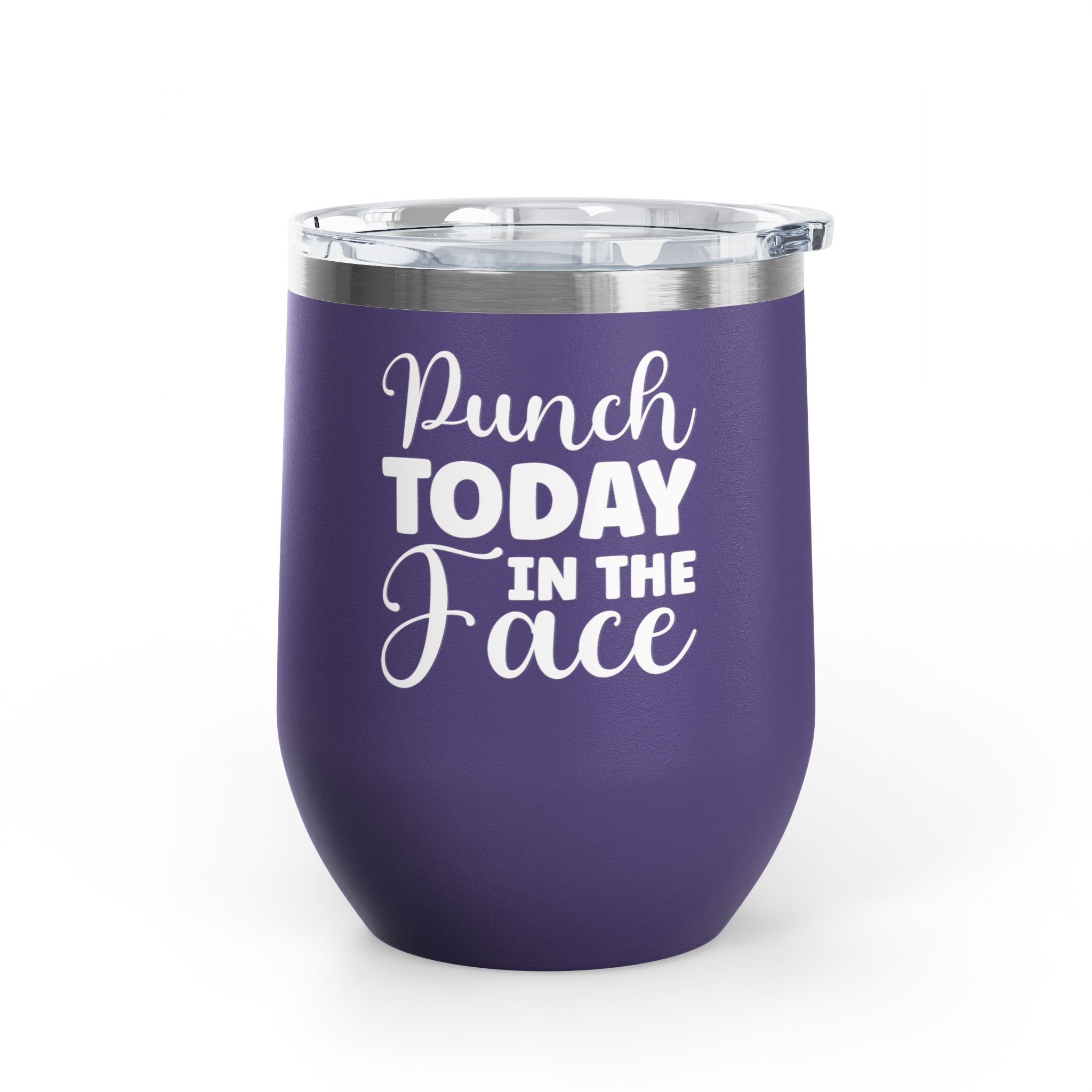 Punch Today in the Face - Wine Tumbler, 12oz - Image 15