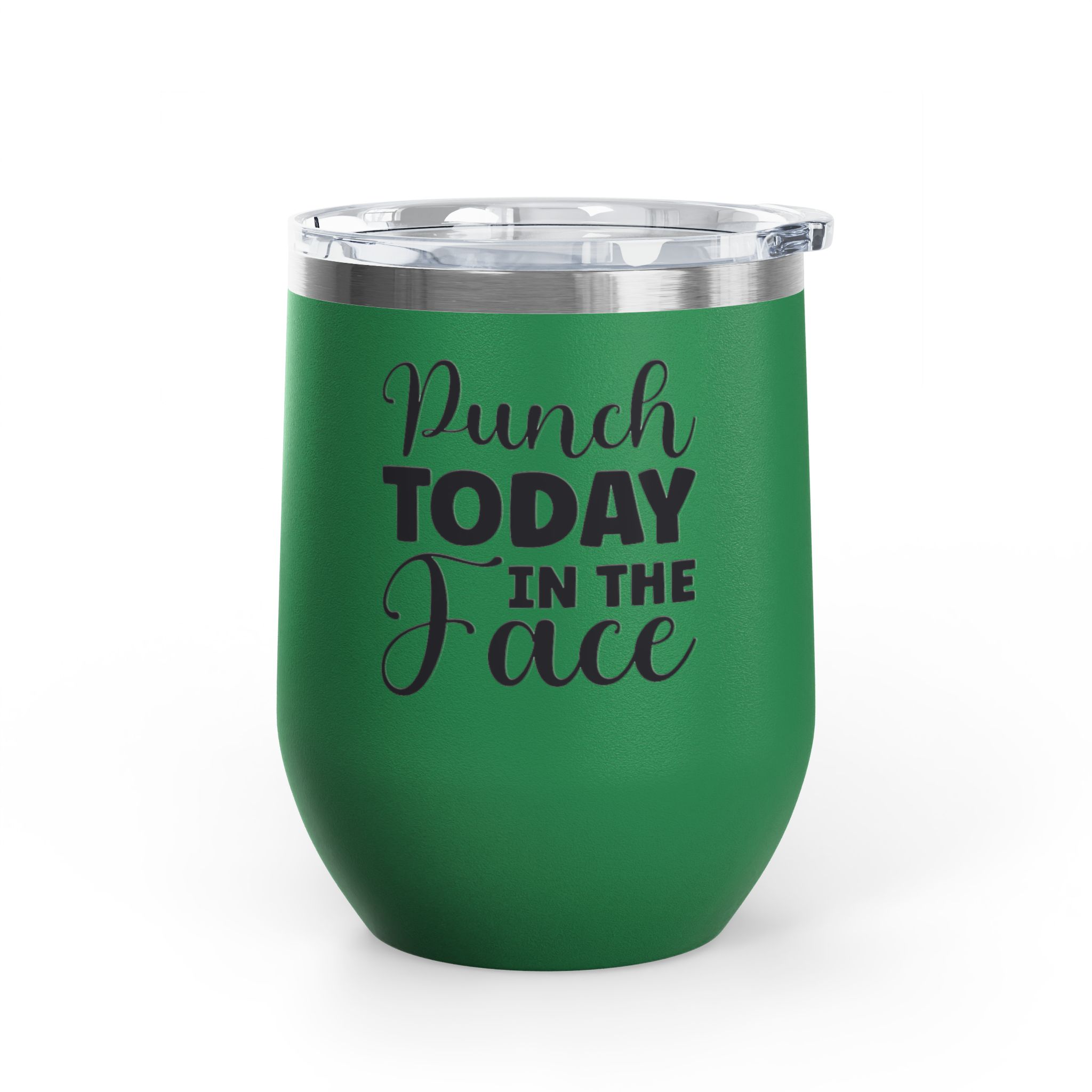 Punch Today in the Face - Wine Tumbler, 12oz - Image 10