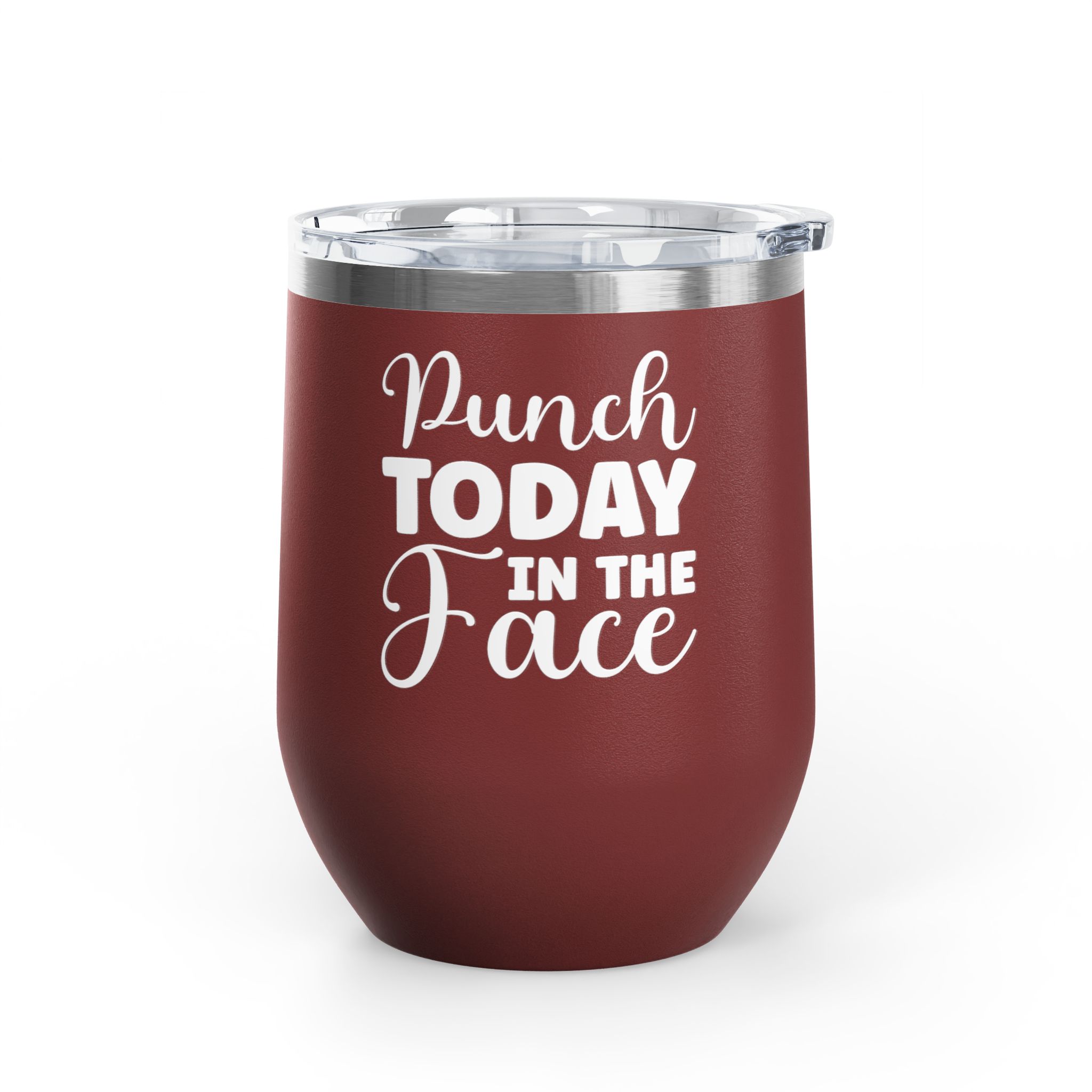 Punch Today in the Face - Wine Tumbler, 12oz - Image 6