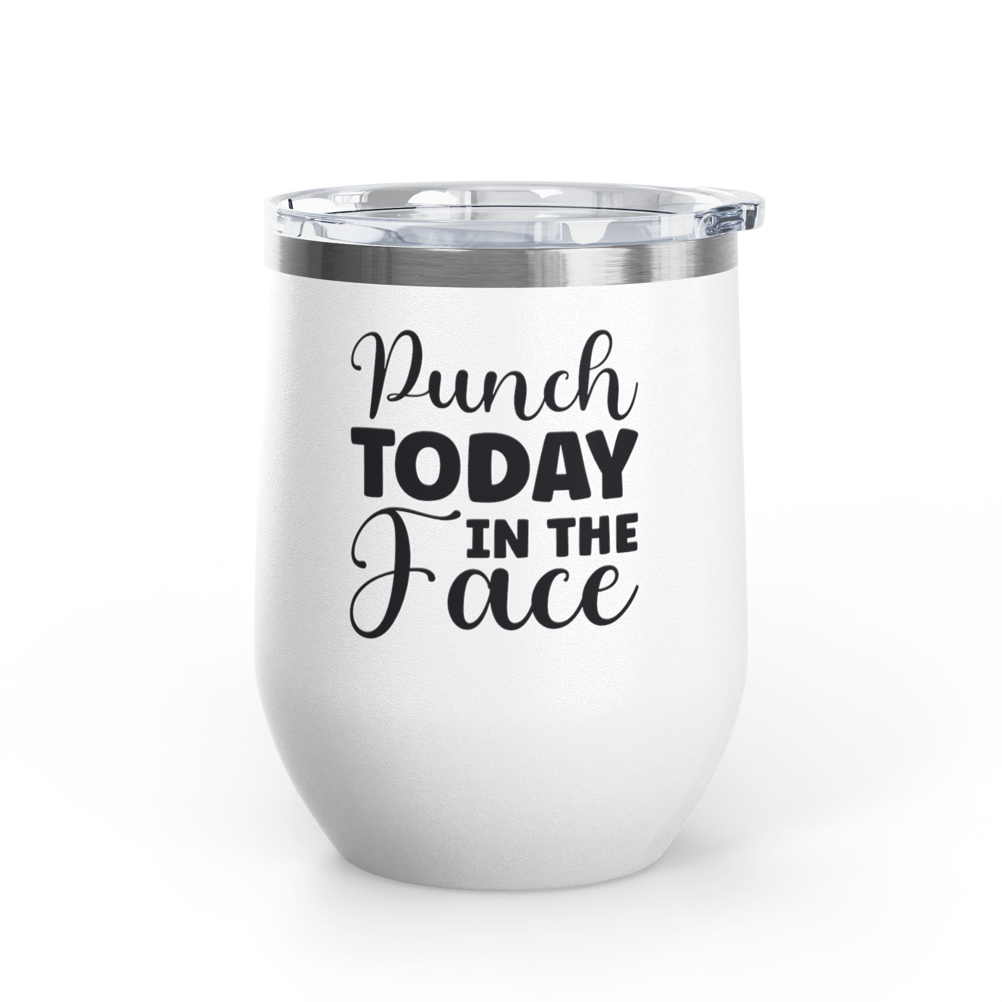 Punch Today in the Face - Wine Tumbler, 12oz - Image 4