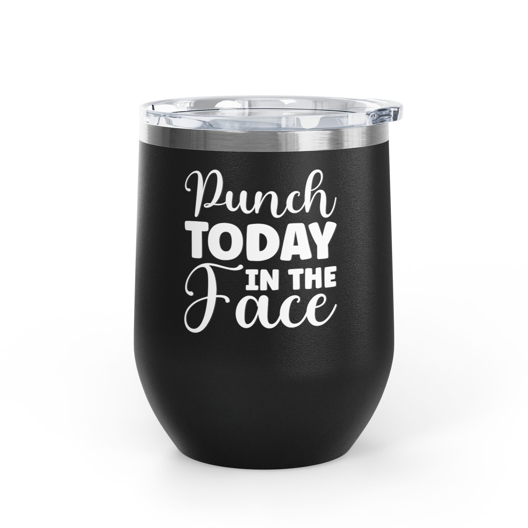 Punch Today in the Face - Wine Tumbler, 12oz - Image 7